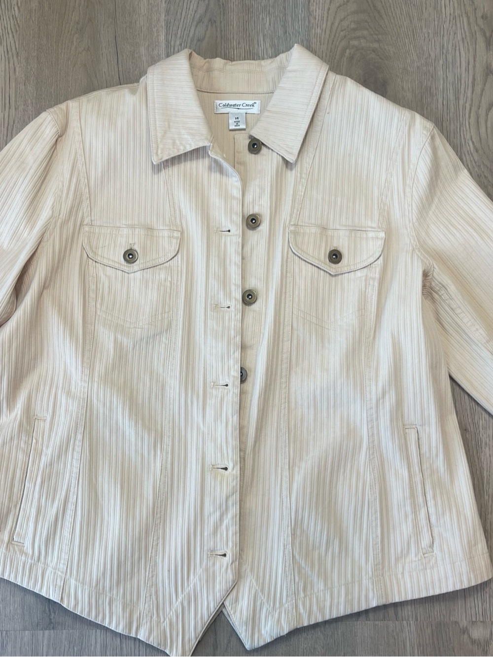 Coldwater Creek Cream Ribbed Textured Top - Picture 2 of 10